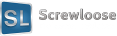 Logo of Screwloose Professional IT Solutions featuring a blue square with white SL letters on the left and the company name to the right in gray and black text.